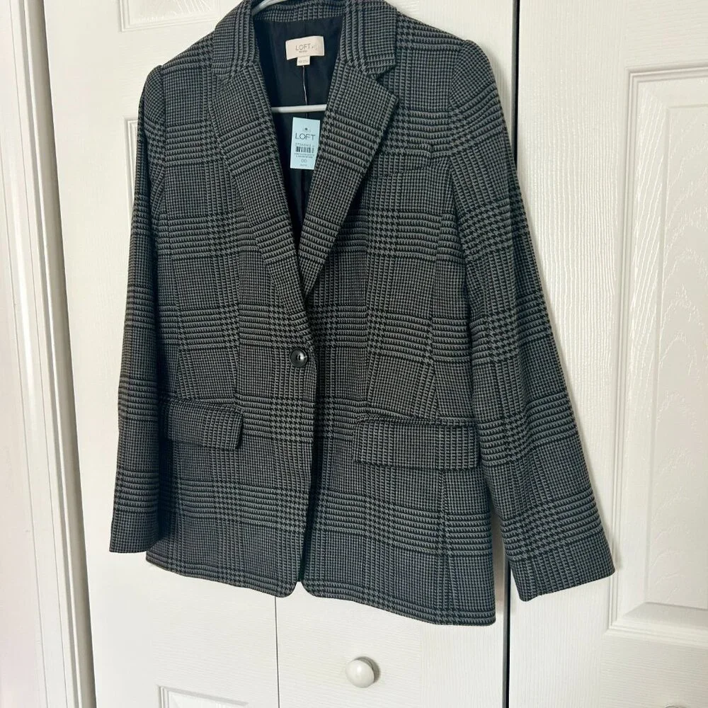 NWT Ann Taylor Loft Herringbone Blazer 00P - Picture 3 of 7